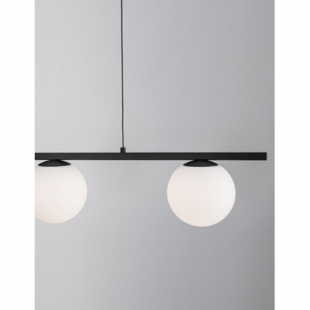 Pauline 72 LED black sand&amp;white linear glass balls pendant lamp