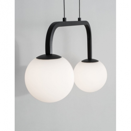 Pauline 35 LED black sand&amp;white glass balls pendant lamp