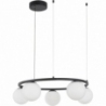 Pauline 50 LED black sand&amp;white glass balls round pendant lamp