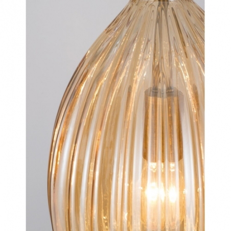 Stylowa Lampa wisząca szklana dekoracyjna Ganua 23 mosiądz/szampański do salonu i kuchni