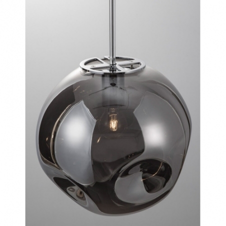 Stylowa Lampa wisząca szklana kula Naymar 30 chrom/szkło dymione do salonu i kuchni