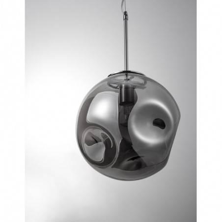 Naymar 30 chrome&amp;smoke glass glass ball designer pendant lamp