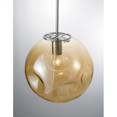 Naymar 30 chrome&amp;amber glass ball designer pendant lamp