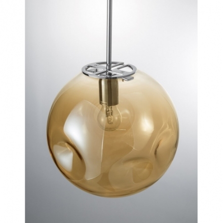 Stylowa Lampa wisząca szklana kula Naymar 30 chrom/szampański do salonu i kuchni