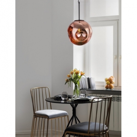 Stylowa Lampa wisząca szklana kula Naymar 30 czarny/miedź do salonu i kuchni