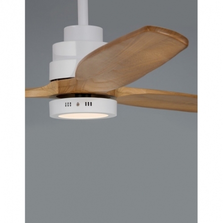 Stylowa Lampa sufitowa/wiatrak skandynawski Bind 132 LED biały mat/dąb do salonu i kuchni