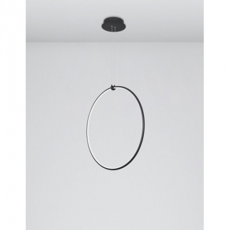Stylowa Lampa wisząca okrągła nowoczesna Splitz 68 LED czarna do salonu i kuchni