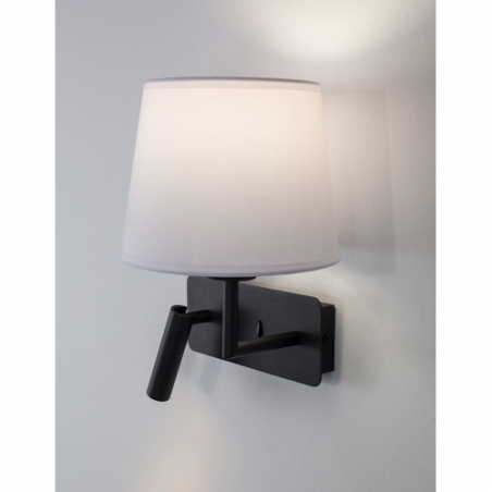Bonso white&amp;black sand wall lamp with reading light