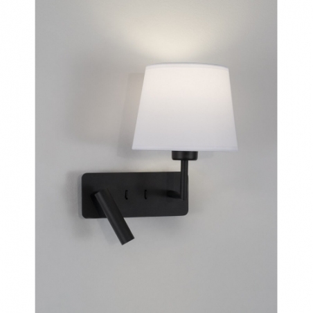 Bonso white&amp;black sand wall lamp with reading light