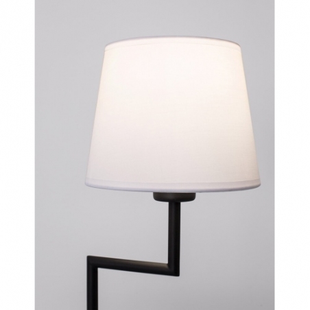 Stylowa Lampa stołowa z abażurem Bonso biały/czarny piaskowy do salonu i sypialni