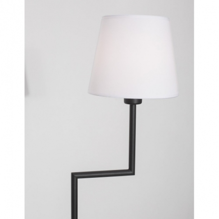 Stylowa Lampa podłogowa z abażurem Bonso biały/czarny piaskowy do salonu i sypialni