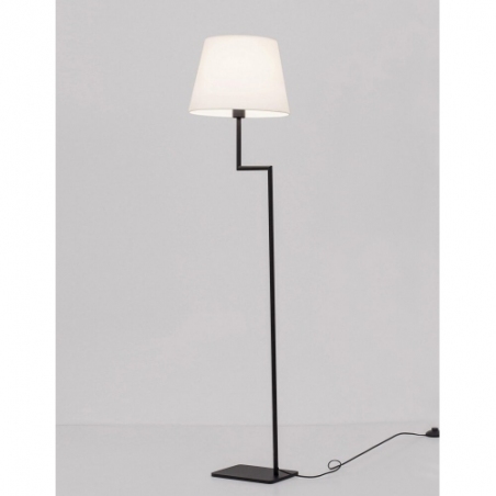 Bonso white&amp;black sand floor lamp with lampshade