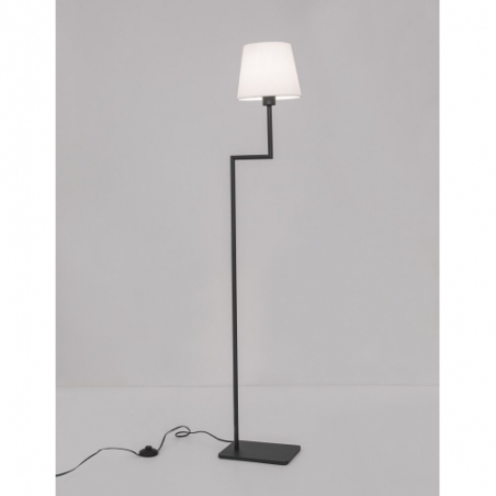 Stylowa Lampa podłogowa z abażurem Bonso biały/czarny piaskowy do salonu i sypialni