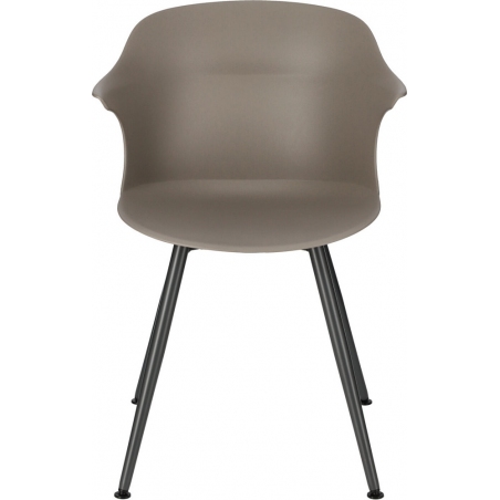 Skal beige plastic chair with armrests Intesi