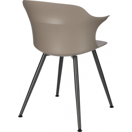 Skal beige plastic chair with armrests Intesi