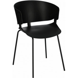 Gondia black matt stylish plastic chair with armrests Intesi