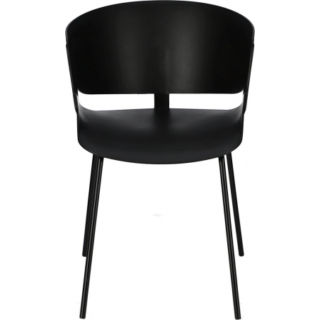 Stylowe Krzesło plastikowe z podłokietnikami Gondia czarne Intesi do salonu i kuchni