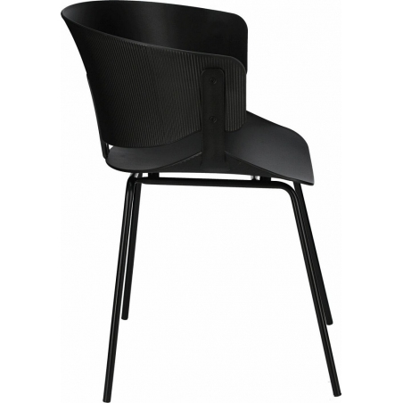 Gondia black matt stylish plastic chair with armrests Intesi