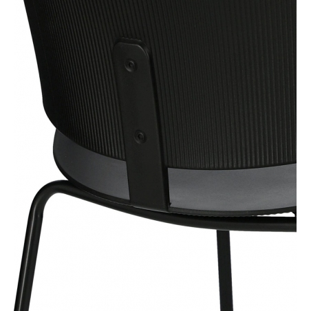 Gondia black matt stylish plastic chair with armrests Intesi