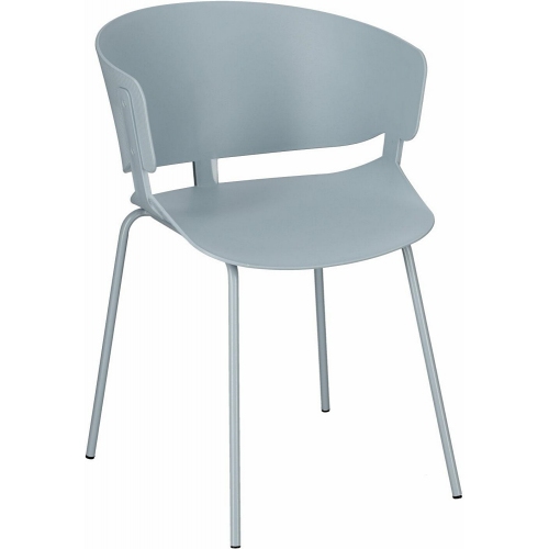 Stylowe Krzesło plastikowe z podłokietnikami Gondia szare Intesi do salonu i kuchni