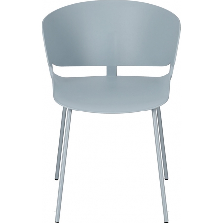 Stylowe Krzesło plastikowe z podłokietnikami Gondia szare Intesi do salonu i kuchni