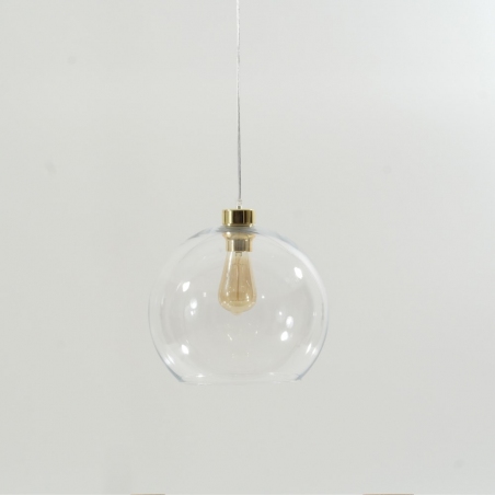 Elegancka Lampa wisząca szklana kula glamour Cubus 30 przezroczysto-złota TK Lighting do kuchni i salonu.
