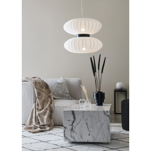 Lampa wisząca designerska z abażurem Daburu 55 biała Markslojd do salonu