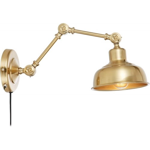 Grimstad brass adjustable arm wall lamp Markslojd