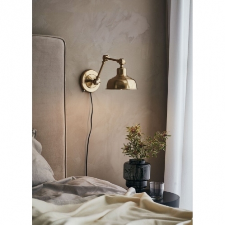 Grimstad brass adjustable arm wall lamp Markslojd