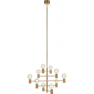 Lampa wisząca glamour 10 punktowa Paris mosiężna Markslojd nad stół 2