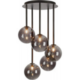 Universe 40 smoke glass&black glass balls semi flush ceiling