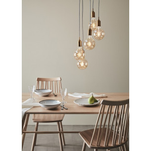 Bronx V brass&amp;brown "bulbs" pendant lamp Markslojd