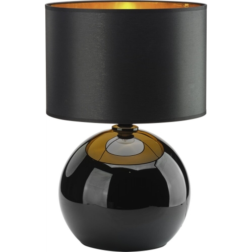 Palla black&amp;gold glass table lamp with fabric shade TK Lighting