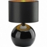 Palla black&amp;gold glass table lamp with fabric shade TK Lighting