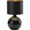 Palla Small black&amp;gold glass table lamp with fabric shade TK Lighting