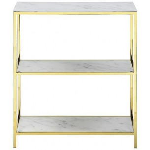 Alisma 69 marble&amp;gold glamour glass unit shelving Actona