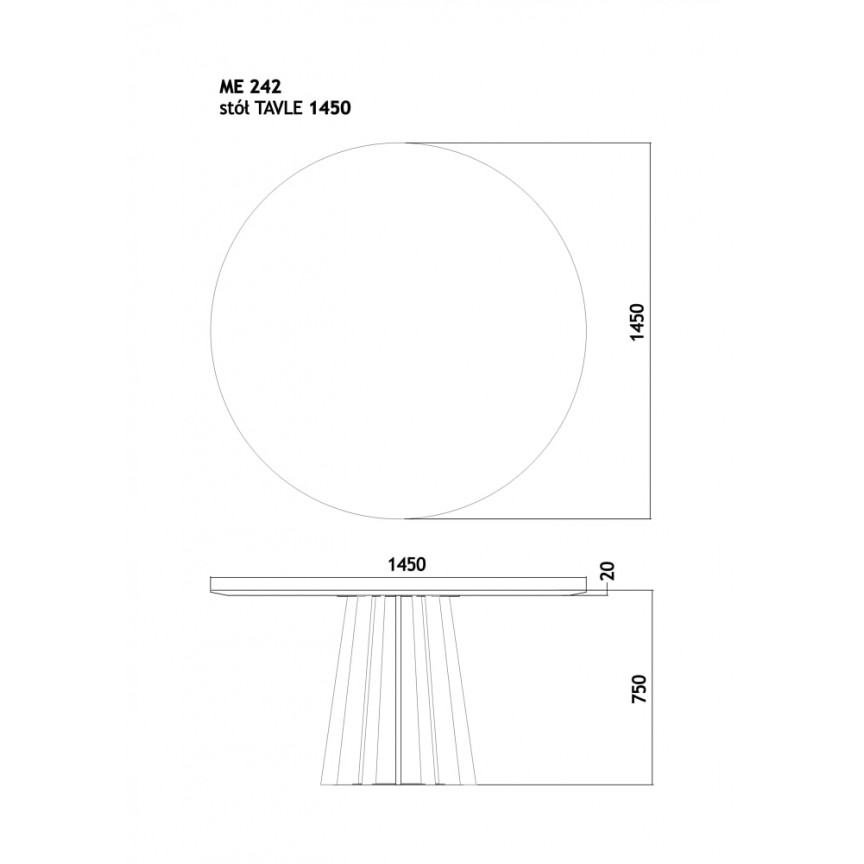 Tavle 145 natural oak round veneer dining table Nordifra