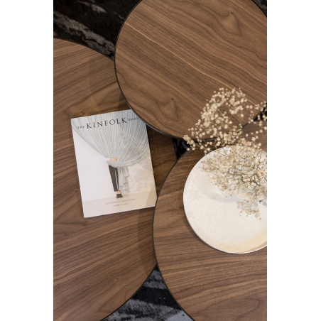 Tre 43 walnut round side table Nordifra