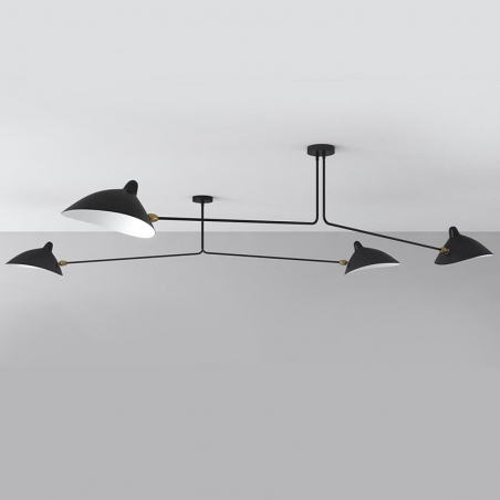 Crane II black designer semi flush ceiling lamp Step Into Design