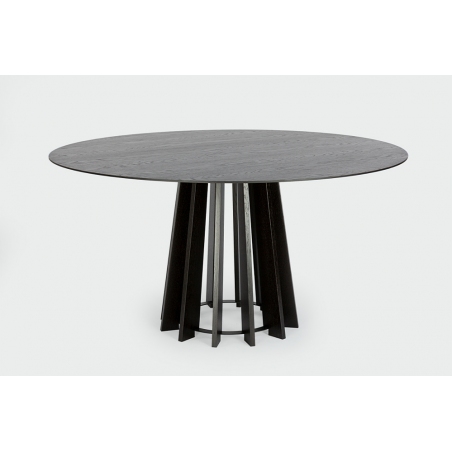 Tavle 120 black oak round veneer dining table Nordifra