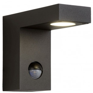 Texas Led black outdoor wall lamp with sensor Lucide