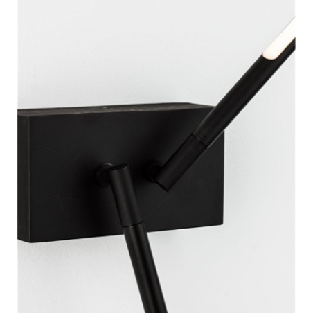 Stylowy Kinkiet podwójny minimalistyczny Daren LED czarny do salonu i kuchni.
