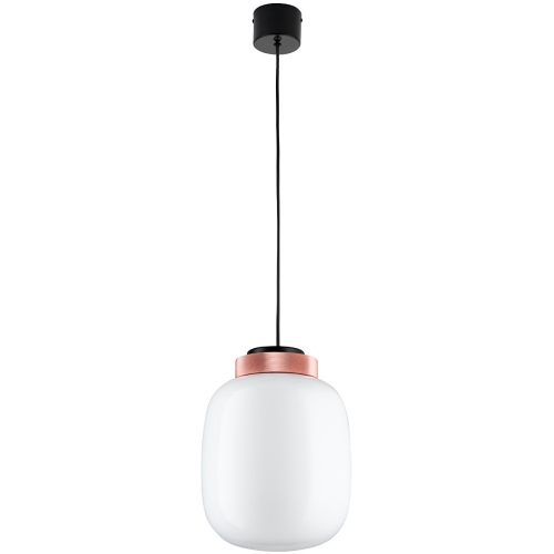 Stylowa Lampa wisząca szklana Boom 25 LED biało-miedziana Step Into Design do salonu i kuchni