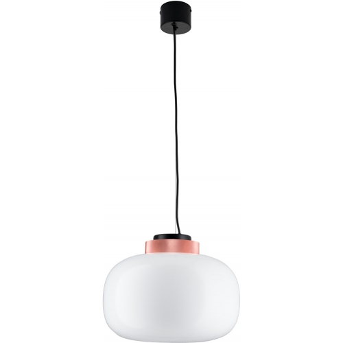 Stylowa Lampa wisząca szklana Boom 35 LED biało-miedziana Step Into Design do salonu i kuchni