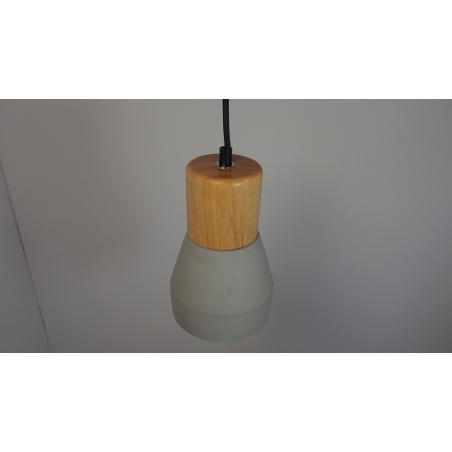 Concrete grey concrete pendant lamp with wood Step Into Design