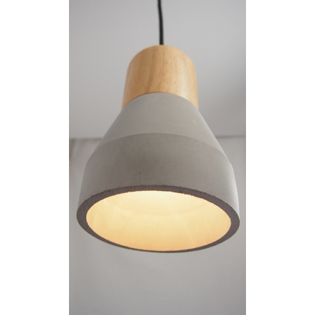 Concrete grey concrete pendant lamp with wood Step Into Design