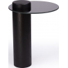 Stylowy Stolik boczny szklany Tyk 43 dąb czarny/lustro tytanowe Nordifra do salonu