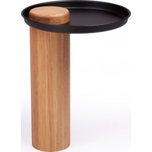 Tyk 43 oak&amp;black wooden tray side table Nordifra