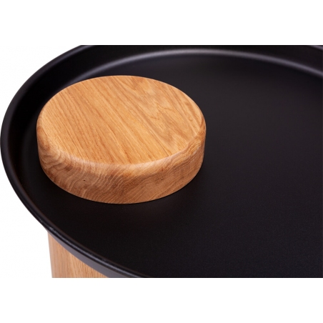 Tyk 43 oak&amp;black wooden tray side table Nordifra