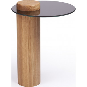 Tyk 43 natural oak&amp;titanium mirror glass side table Nordifra